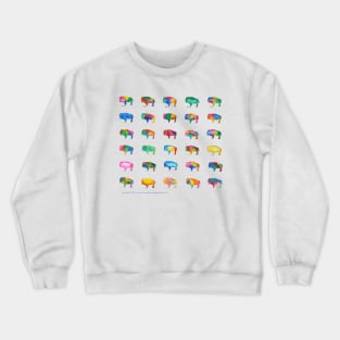 Multicolored Watercolor Buffalo Bison Crewneck Sweatshirt